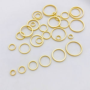 14k Gold Plated Color Retention Closed Ring Bracelet Necklace Connector Handmade DIY Jewelry Accessories Material round Circle