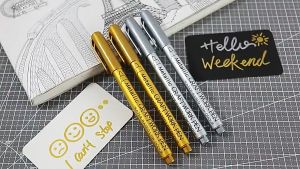 BF-A118 Spidol Warna Metalik Gold Silver Waterproof Metallic Craftwork Pen Marker / Spidol Emas