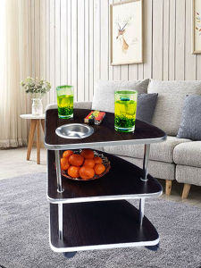 Mahjong Table Side Tea Table Teaware Shelf Chess and Card Room Tea House Supporting Moving Wheels Tea Table Triangle Fan-Shaped Side Table