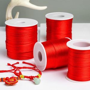 Handmade Red Rope Bracelet & Woven Rope Handmade Beading Line for DIY Jewelry Accessories: Fashionable Summer New Arrival