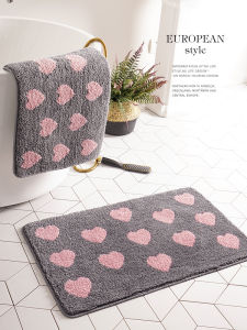 Bathroom Anti-Slip Mat Absorbent Toilet Door Mat Quick Dry Home Use Floor Rug Entrance Carpet Modern Simple Style Machine Washable