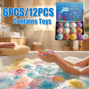 eelhoe | 6-12PCS Bath Bombs Surprise Toy Inside Bath Bombs Natural Mega Bubbles Ocean Theme Skin Friendly Set Birthday Gift