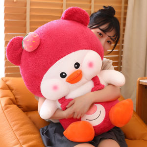 Gấu bông Vịt Má Phính áo Gấu Lotso Dâu Tây vải lông mịn an toàn cho bé