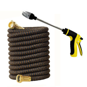 Garden Expandable Garden Hose Metal 3/4 Inch Connector With Long Rod Nozzle Magic Hose Outdoor Garden Hose Water Pipe 25FT-100FT
