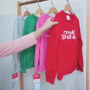 [Ảnh thật] áo dài tay nỉ bé trai bé gái hàng dư xịn hàng mới on web size 18kg tới 50kg chất nỉ mỏng mặc thu đông giữ ấm có video thực tế