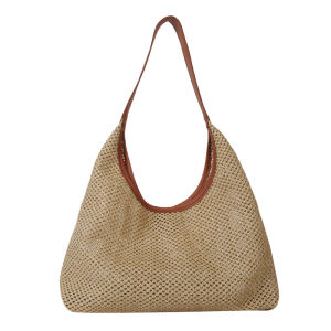 JENL Woven Tote Bag for Women Straw Bags Summer Beach Hand-woven Shoulder Bag Boho Rattan Handbag