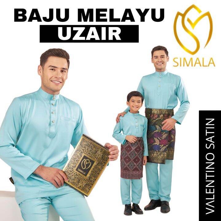 (RAYA 2024) UZAIR Baju Melayu Exclusive Budak & Dewasa Vlentino Satin