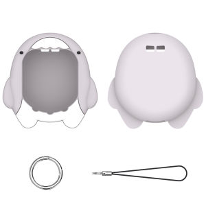 Silicone Case Waterproof Protector Skin with Lanyard Shockproof Anti-Scratch Cartoon Shark Shape for Tamagotchi Uni 2023