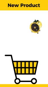 Krisbow 12inch Blower Ventilator Industrial Yellow Alat Mesin Pengering Lantai Dengan Cepat Alat Bantu Sirkulasi Udara Kris