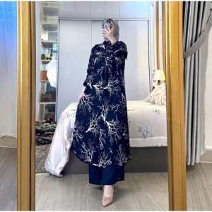 Setelan Tunik Wanita Terbaru Kekinian // Nisya Set Long Tunik