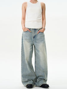 MADWITCH | American Washed Straight Leg Casual Jeans