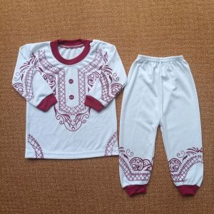 Setelan Baju Bayi - Koko Bayi Laki laki Usia 3-12 Bulan Warna Maroon
