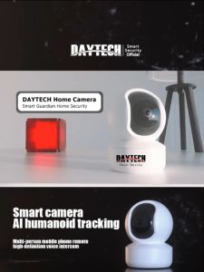 DAYTECH TUYA CCTV Wireless Connect Phone with Speaker Camera WiFi TUYA Smart Life Compatible with iOS Android Systems IP Camera 1080P HD WiFi Camera Pan Tilt Two Way Audio Night Vision TC05 Hot Selling