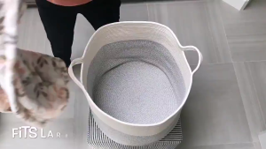 Handmade Cotton Rope Woven Baskets Flower Pot Holder Kids Toys Clothes Sundries Storage Bag Laundry Basket Foldable Home Decor