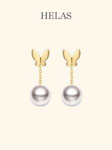Helas | Monet Garden Series Akoya Pearl 18K Gold Layered Butterfly Earrings