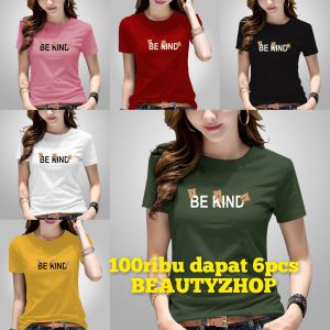 baju atasan wanita 95ribu dapat 6 pcs kaos oblong cwe lengan pendek cocok buat santay dan hemat