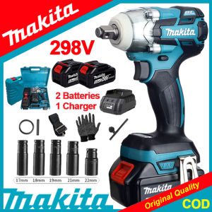 Impact Wrench Heavy Duty Japan Original Electric Wrench With Charger Impact Drill Full Set For Motorcycle With Hammer Makita Cordless Drill Brushless 2 Battery Rechargeable Power Tools Set