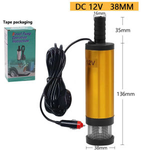 Bơm Chuyển Dầu Diesel Mini Chìm Hợp Kim Nhôm 51MM DC 12V 24V 30L/phút 25W Bơm Hút Bằng Tẩu Thuốc Lá Ô Tô Dùng Cho Dầu Và Nước