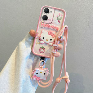 เคสโทรศัพท์ซิลิโคน 5G สำหรับ Vivo Y03 แบบใหม่พร้อมสายโซ่ห้อย 3 มิติ ลายการ์ตูน ลายการ์ตูน 3 มิติ ลายการ์ตูน 3 มิติ