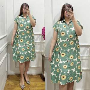 Daster kerah pendek selutut rayon motif daster viral kekinian