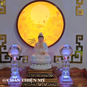 Đèn Hào Quang Thờ Phật Trúc Chỉ In Hoa Sen Trang Trí Phòng Thờ Bàn Thờ Gia Tiên Treo Cùng Tượng Phật TC-HQ-236