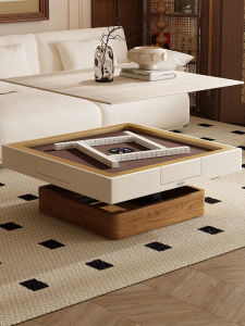 Elevating Rock Surface Mahjong Table Multi-Functional Tea Table One-Piece Design Middle-Aged Style Small Household New Model