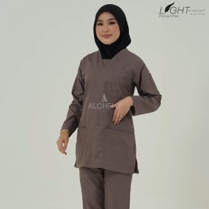 Lightweight PocketPro Muslimah Women Scrub Suit - Set (Shirt + Pants)