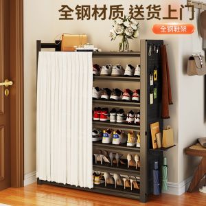 Large Capacity Multi-layer Dust-proof Steel Shoe Rack Stand Indoor Entrance Floor-standing Cabinet for Shoes And Accessories