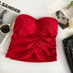 Pure Desire Short Sleeveless Vest Womens Spring Summer 2024 New Style Versatile Chest Pad Wrap Chest Vest Spicy Girl