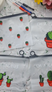 ซองใส่เครื่องเขียนลายกระบองเพชร [✔️เลือกได้] ✔️พร้อมส่ง กระเป๋าซิปลอค กระเป๋าใส่เครื่องเขียน