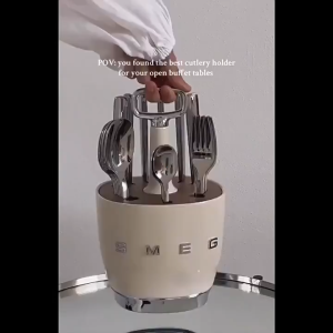 SMEG Cream Style Kitchen Stainless Steel Tableware Dinnerware Set Kitchen Storage Rack fork and spoon storage
