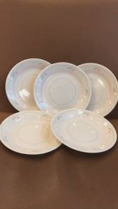 [Hiếm] Corelle USA Log0 1970s - Calico Rose - 01 Chiếc Đĩa Cạn Hồng Tam Thể 17cm