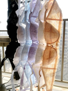 เสื้อชั้นในไร้โครงทรงครึ่งカップผ้าลูกไม้สีขาวบางเฉียบสำหรับผู้หญิง เสื้อชั้นในแบบมีโครงและเนื้อผ้าไนลอน