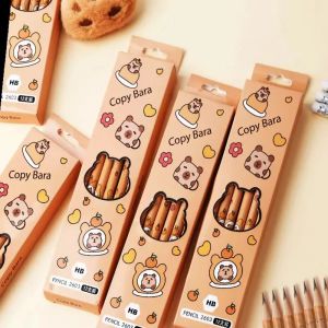 JIYAN2866 12pcs/Set Capybara Writing Pencil Cartoon HB Drawing Stationery Prize Sketch Items for Children Student