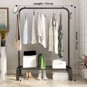 Folding Indoor and Balcony Clothes Hanger Single Rod