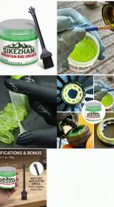 Bicycle Grease 2oz with Brush - Waterproof Synthetic Lube for MTB Bearings Headsets & Hubs - Anti-Rust & High Temp