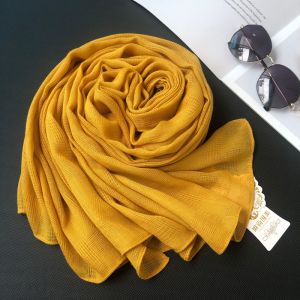 Khaki Cotton Linen Scarf Womens Thin Spring Autumn Winter Korean Style Long Shawl Pure Color Linen Warm Silk Scarf