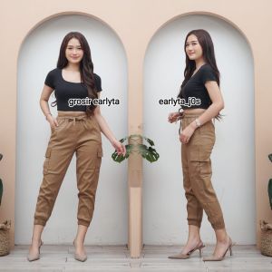celana kargo joger bahan melar