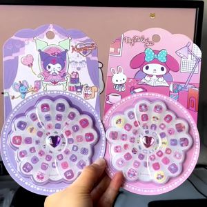 Set Pelekat Kuku Kanak Kanak Kartun Comel Sanrio Kuromi My Melody Kuku Palsu Hiasan Budak Perempuan Sanrio Nail Stickers Kuromi Melody Kids Girl Cartoon Gift Makeup Toys Dress Up Nail 三丽鸥儿童指甲贴纸宝宝库洛米美乐蒂可爱卡通甲片女孩美甲贴女童 A091