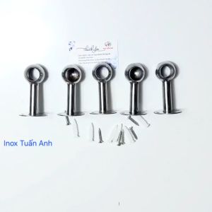 Bát inox bass bắt tường treo màn rèm cửa chân đỡ ống chụp inox gắn ống treo quần áo
