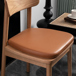 High-End Dining Table Seat Cushion Memory Foam Leather No Odor Anti-Slip Chair Pad with Strap Simple Modern Home Fabric