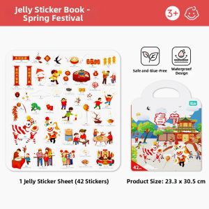 Reusable Jelly Sticker Book for Children over 3 Years Old Educational Toys Quiet Book Early Education Intelligence Development