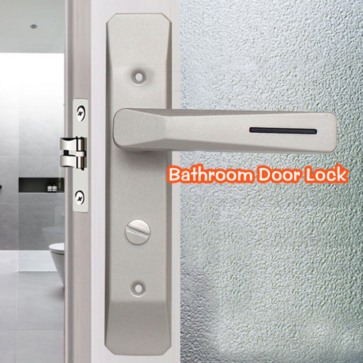 Aluminum Alloy Bathroom Door Lock Keyless Single Tongue Door Lock ...