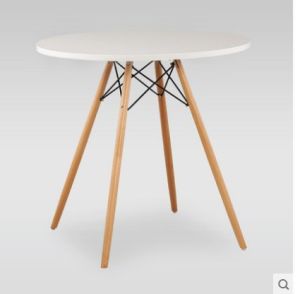 Nordic Style Casual Solid Wood round Table Original Wood Color Coffee Milk Tea Shop Tea Table Guest Home Dining Table