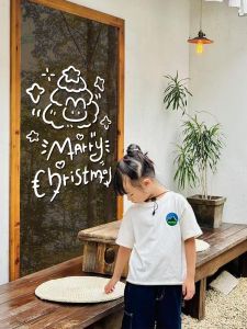 Modern Minimalist Christmas Tree Cartoon Pattern Door Sticker Creative Merry Christmas Window Glass Door Snowflake Decorative Decal