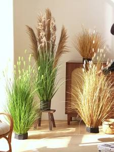 LIANYOU | Luxurious Decorative Fake Reed Flowers Large Potted Plant