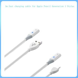 2PCS 1m USB A and USB C Charging Cable for Apple Pencil Generation 1 Stylus Charger with Indicator Light