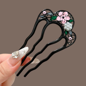 NING ZHOU | 4 Prongs Styling Hairpin U-Shaped Pearl Headpiece