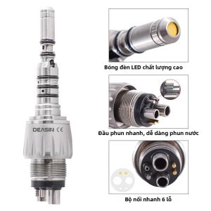 DEASIN M6 Holes Bộ Nối Tay Khoan Nha Khoa Với Bộ Chuyển Đổi Sợi Quang Bộ Lọc Nước Khớp Nối LED Cho Tay Khoan Kavo 9000