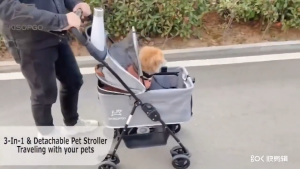 Pet Stroller Comforter One-Hand Fold Portable Troli Kereta Dorong Hewan Peliharaan Anjing Kucing